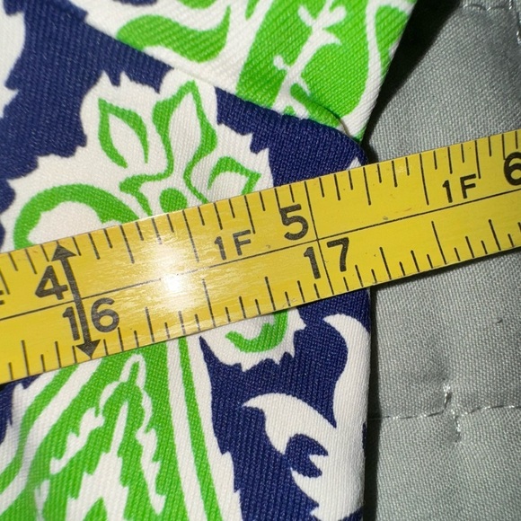 J Mclaughlin Green Blue White Modest Stretch Dress Swirls Paisley Size S. EUC - Picture 4 of 9